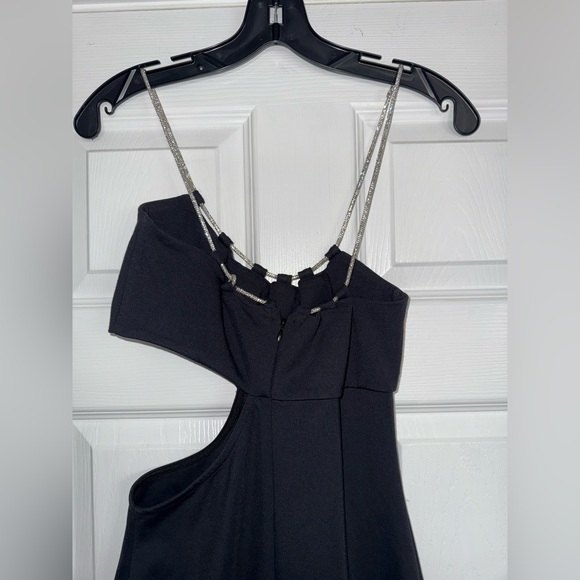 Lovers + Friends Charlotte Rhinestone Strap Cutout Midi Sexy Slit Dress REVOLVE - Picture 12 of 16